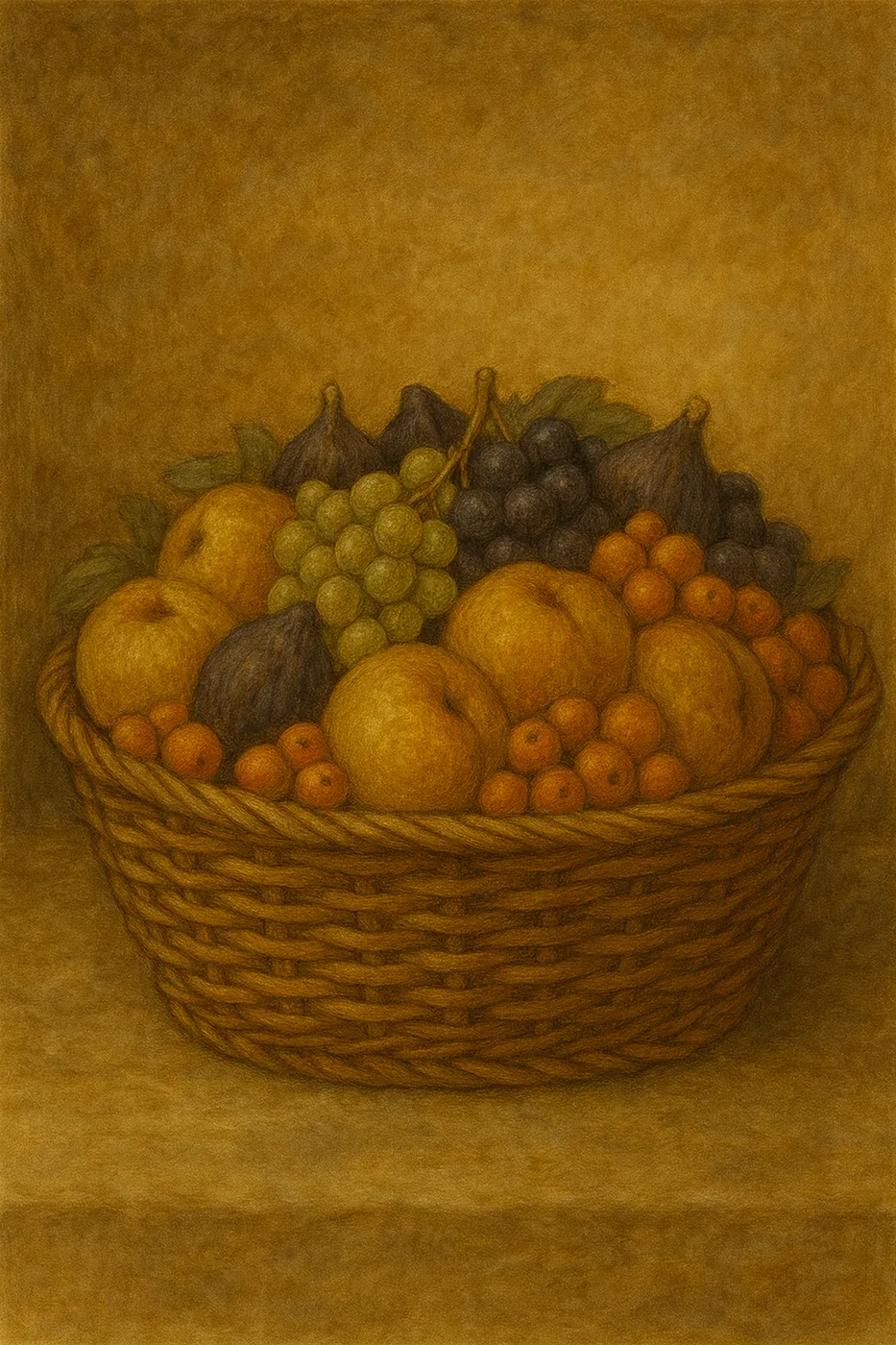 A basket with summer fruits