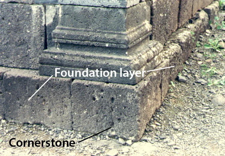 Cornerstone in a foundation