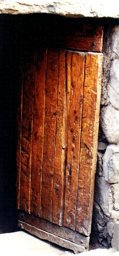 Wooden outside door to a house