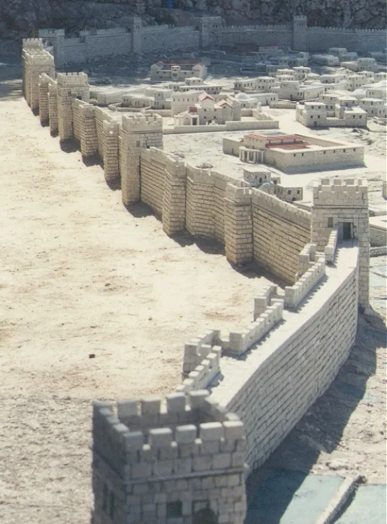Model of the Herodian city wall of Jerusalem (Israel Museum)