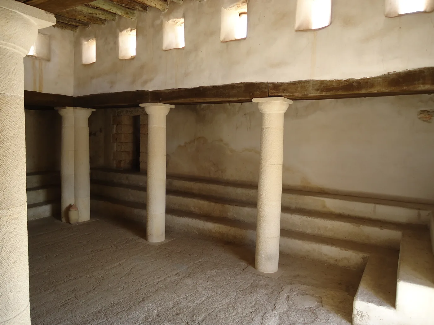 A reconstruction of the interior of the synagogue at Nazareth