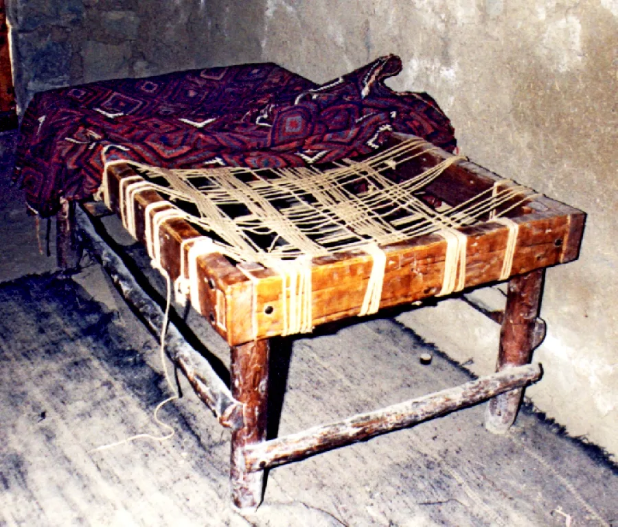 Replica of a wooden bed