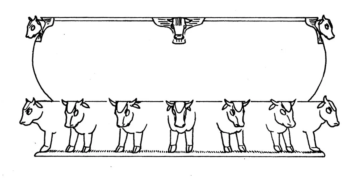 Artist's drawing of the bronze Sea