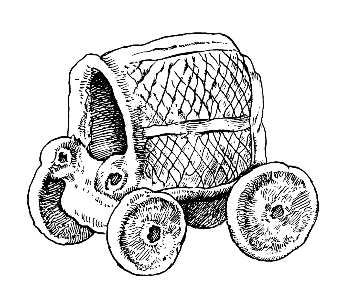 Drawing of a wagon model
