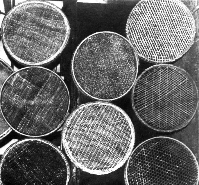 Winnowing baskets or sieves for separating grain and chaff