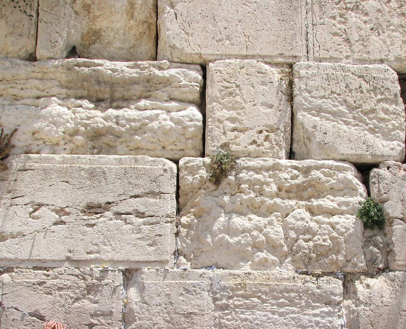 Herodian squared stones in the Western Wall, Jerusalem
