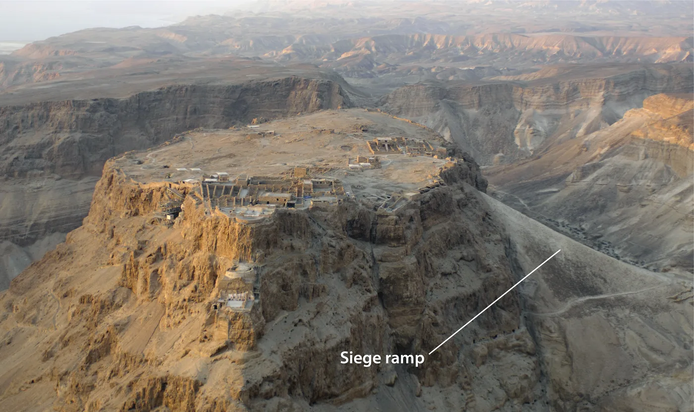 Siege ramp at Masada, built by the Romans to attack the Jewish rebels who had taken refuge there
