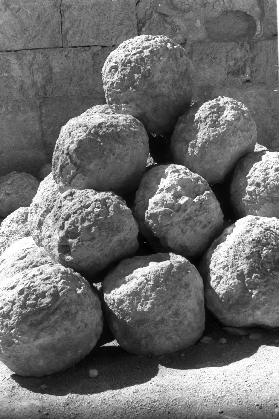 Ballista stones for use in a catapult (Herodion fortress in the Judean desert)