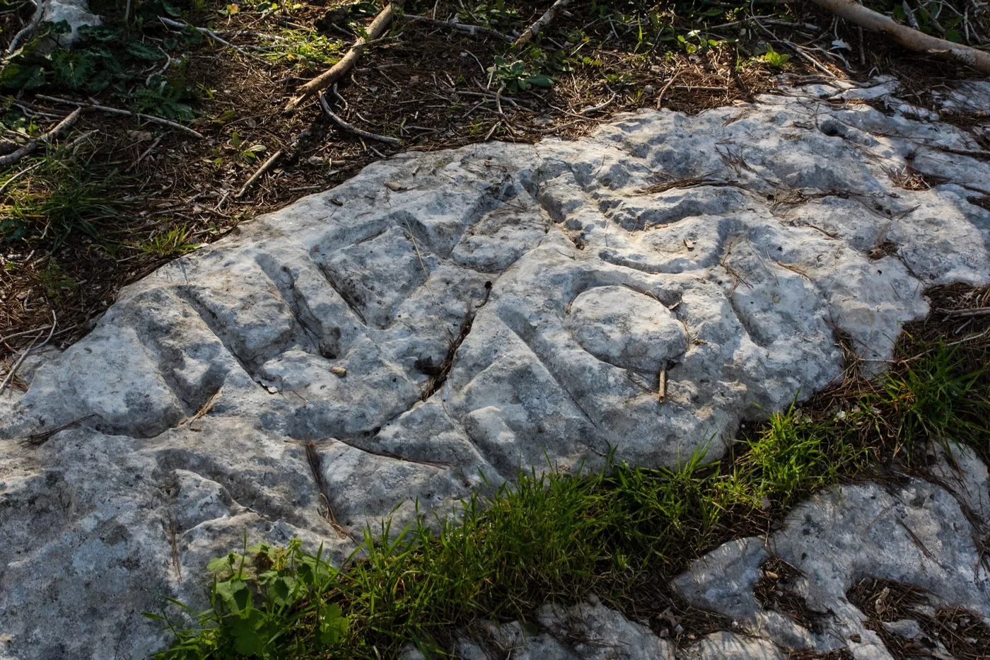 Stone boundary marker