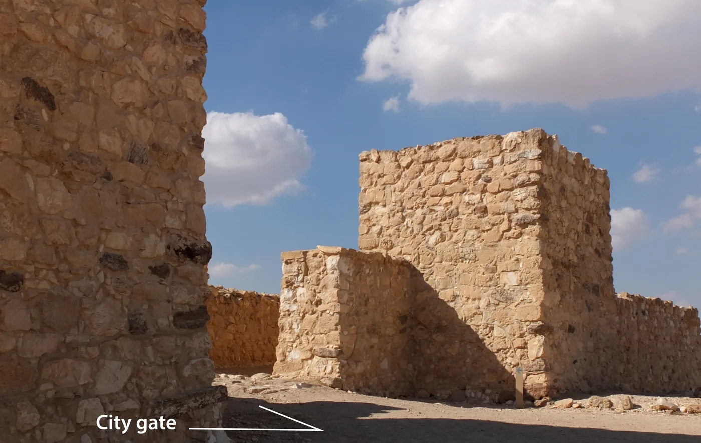 Reconstructed eastern gate towers of Arad