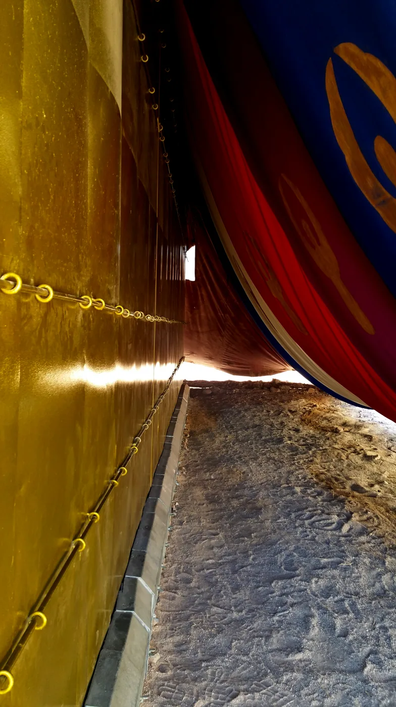Poles held in place by rings on the walls of the tabernacle