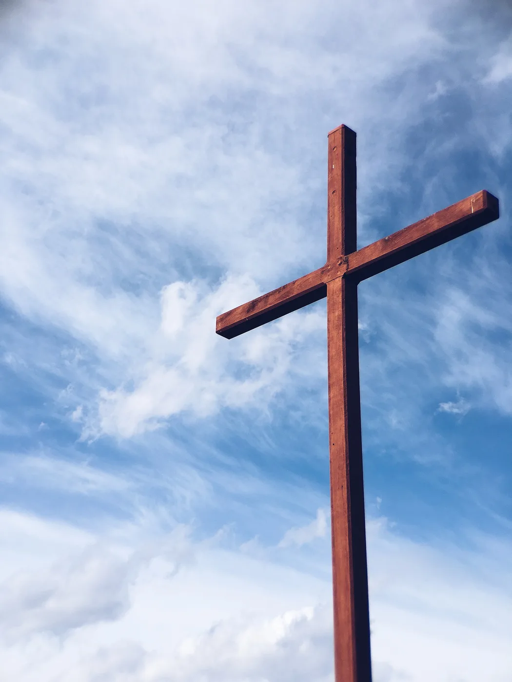 Modern cross made of wood