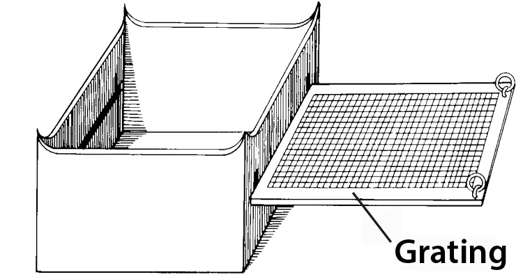 Drawing of grating attached to the altar