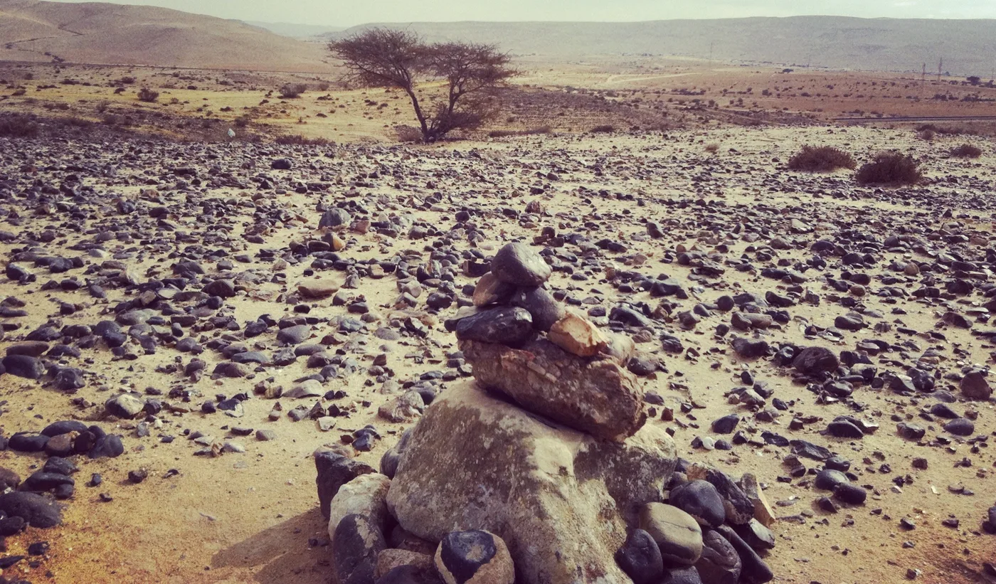 A pile of stones sometimes marks a burial site