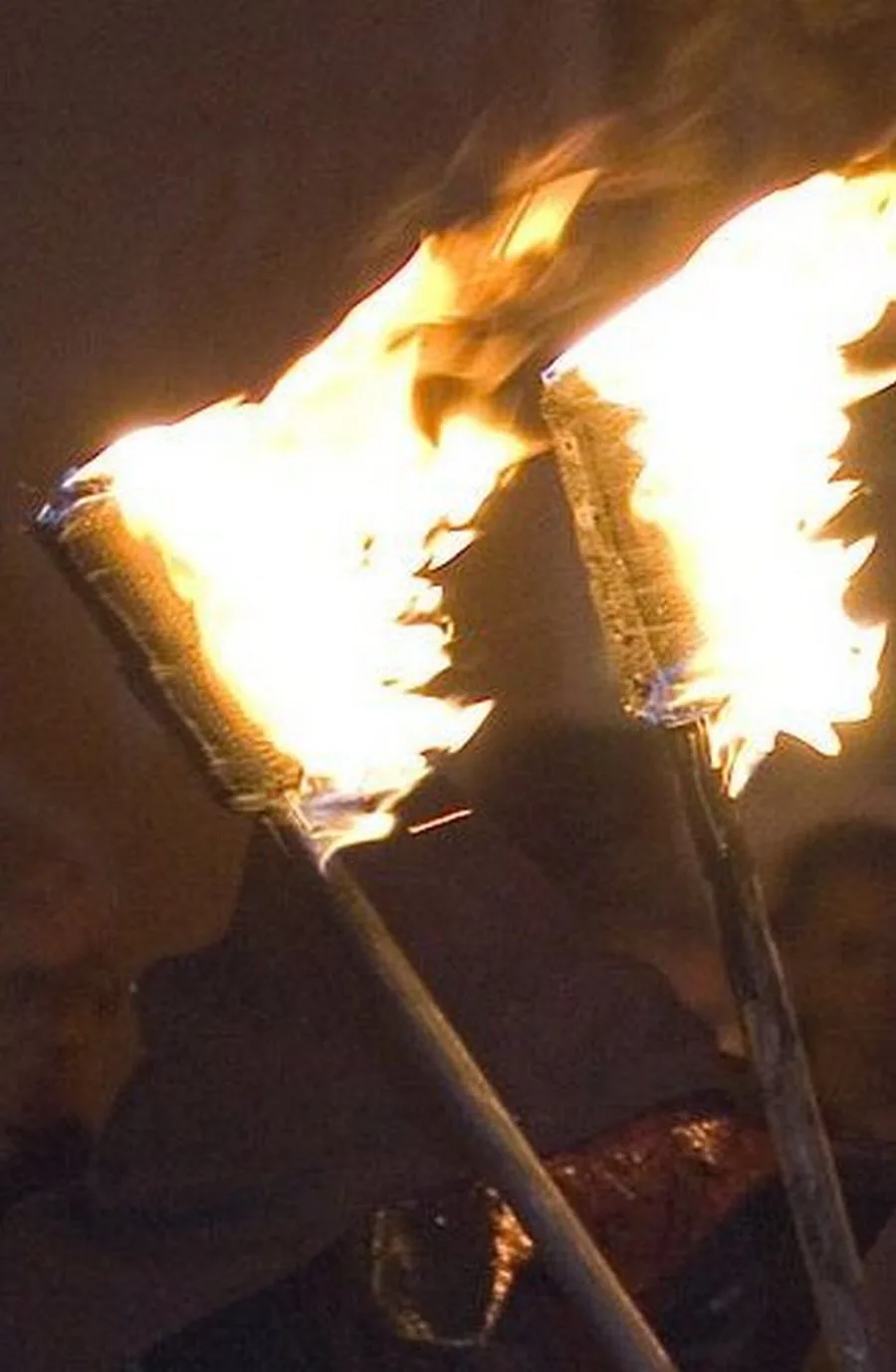 Flaming torches