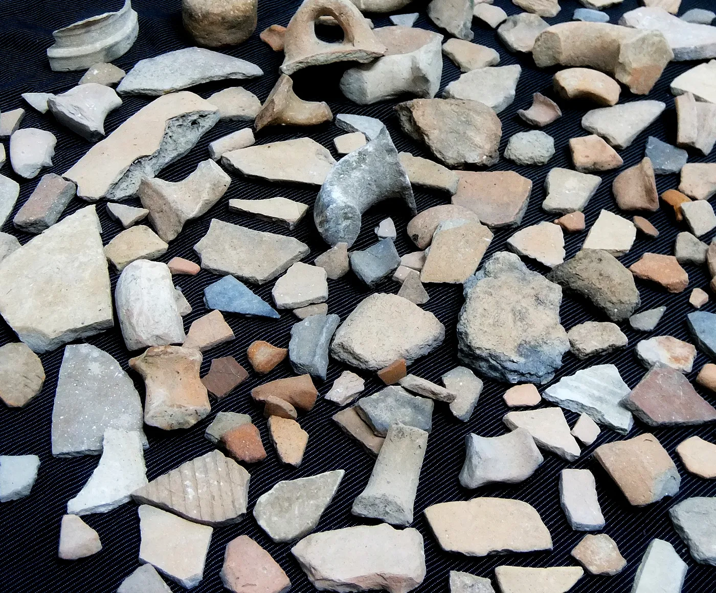 Pieces of broken pottery