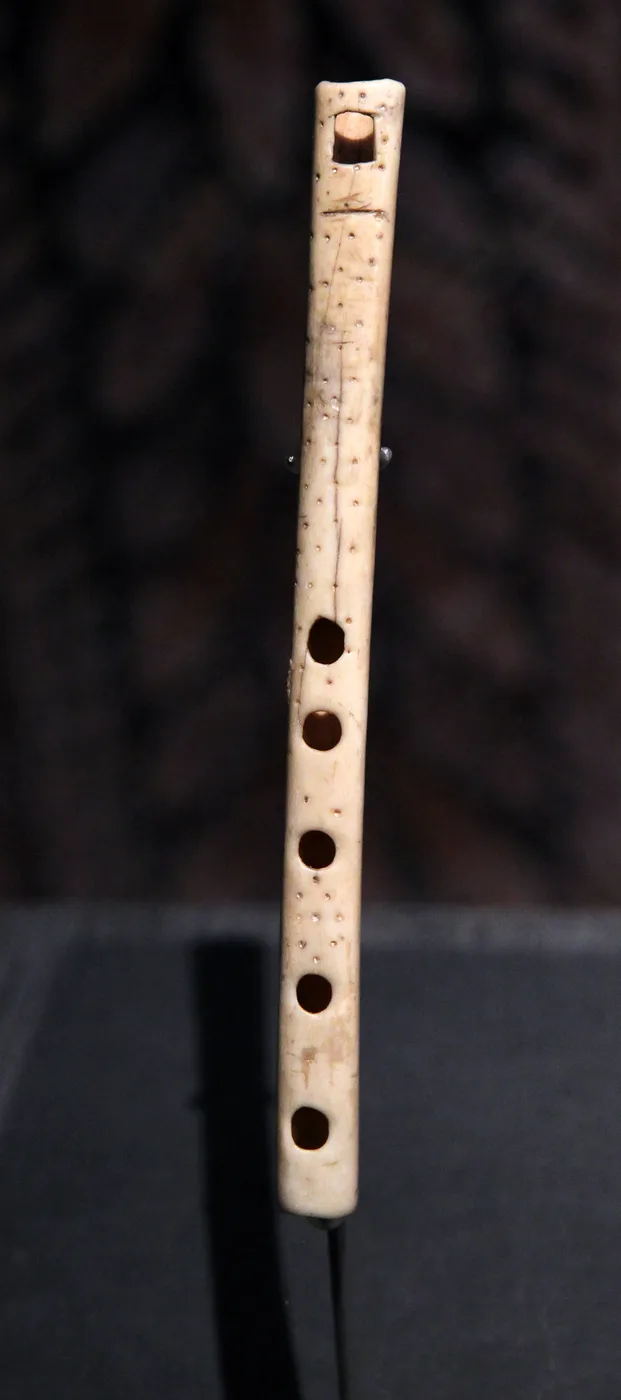 A flute made of bone, around 2500 BCE (Musée de la musique, Paris)