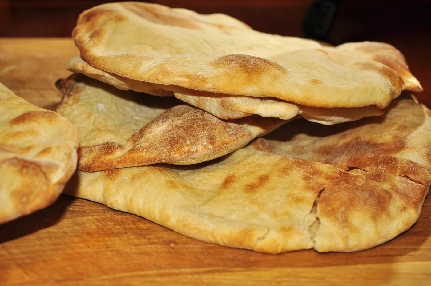 A stack of flat bread (pita)