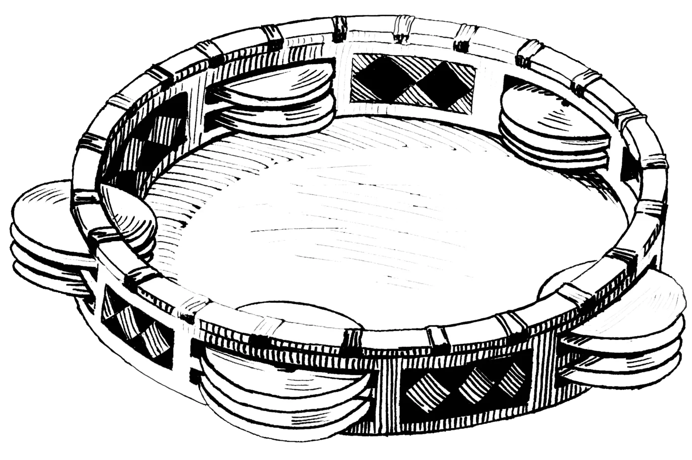 Timbrel or tambourine or hand drum (musical instrument)